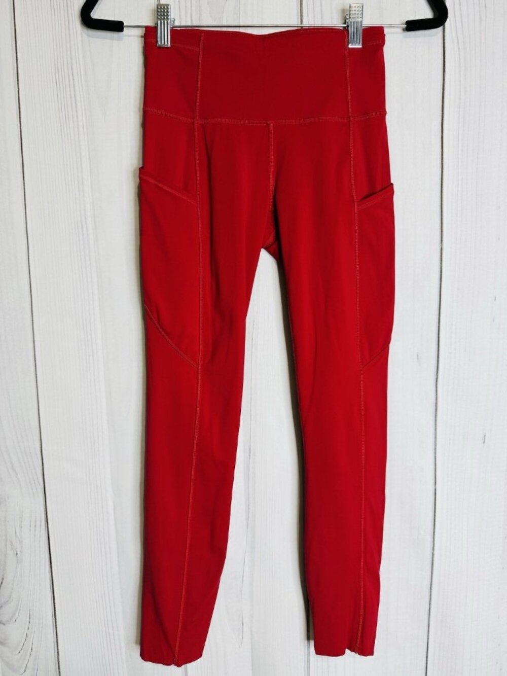 Lululemon Fast Free HR Tight Nulux Leggings Women’s 4 Red Activewear Gym Yoga